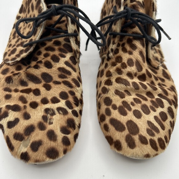 Isabel Marant Etoile Leopard Print Pony Hair Lace Up Booties Size 36 Womens - Picture 7 of 10
